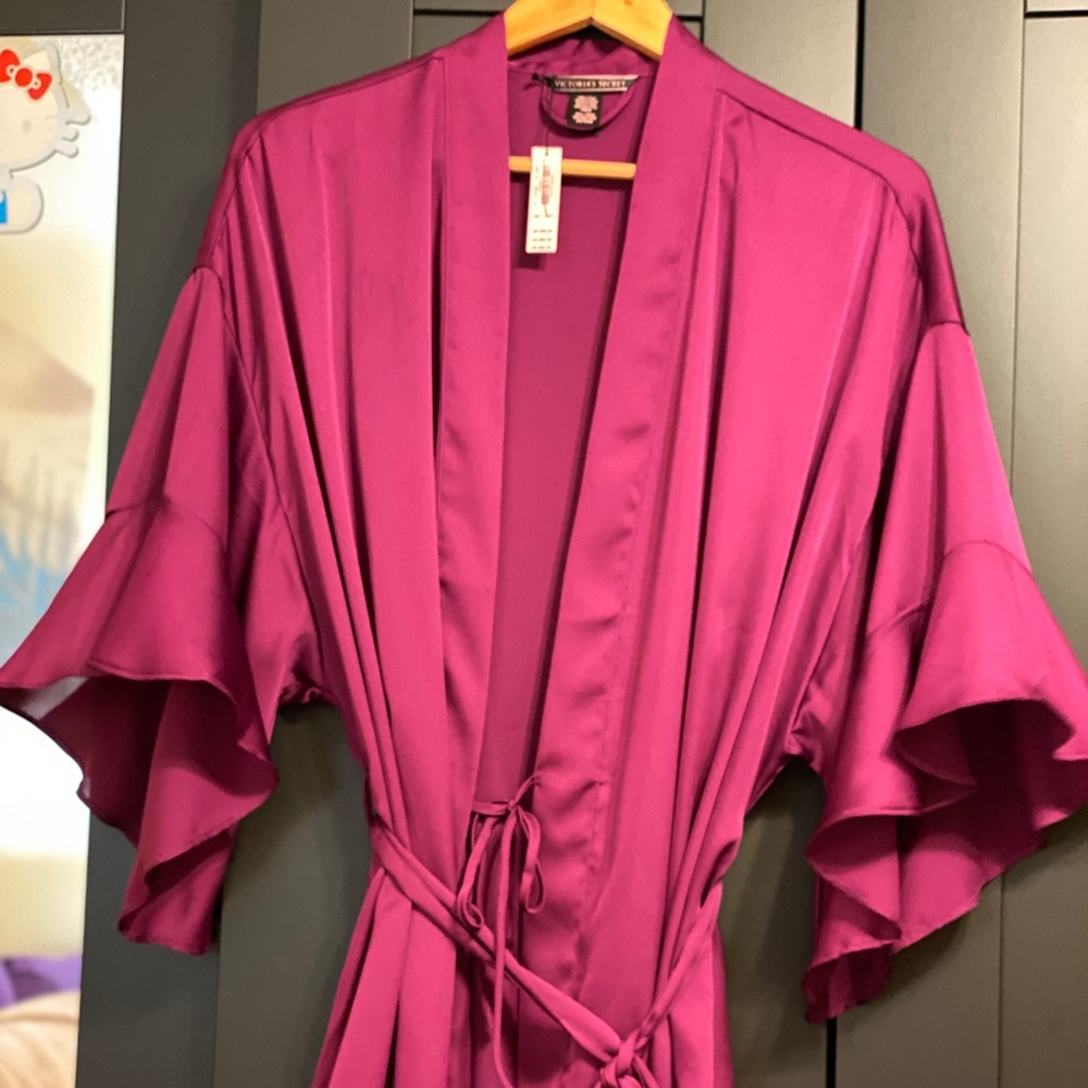 Victoria Secrets plum silk robe